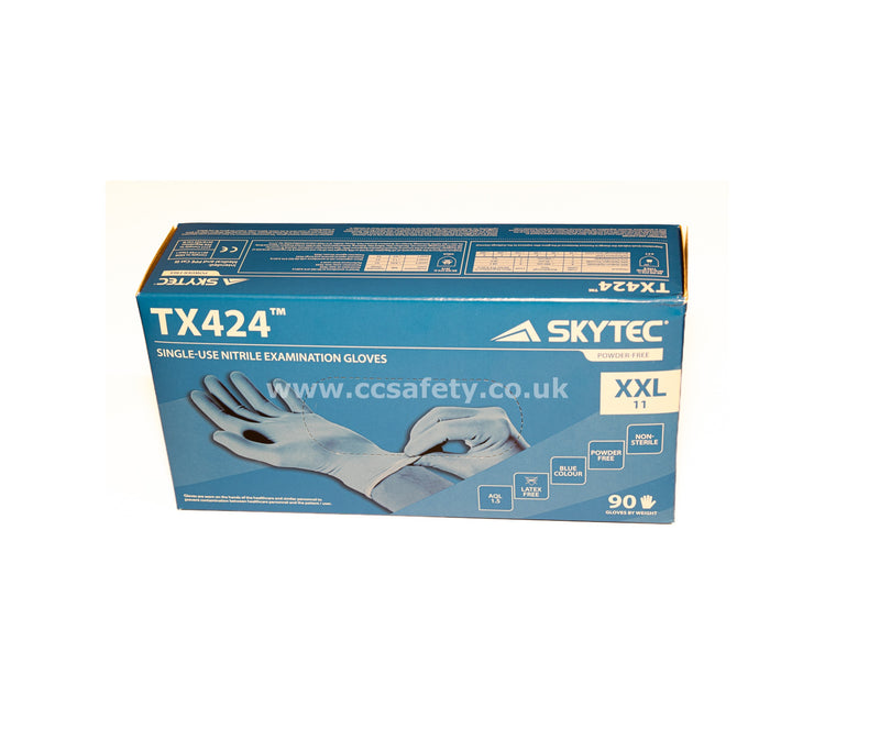 Skytec TX424 Nitrile Powder-Free Disposable Gloves Box of 90