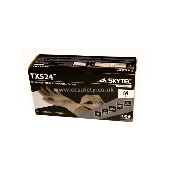 Skytec TX524 Black Superior Nitrile Gloves Box of 100