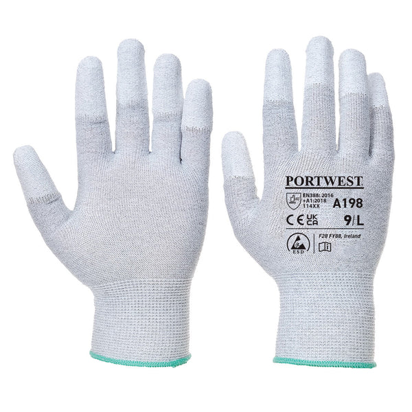Antistatic PU Fingertip Work Safety Glove A198