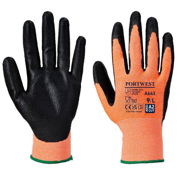 Amber Cut Work Safety Glove - Nitrile Foam A643