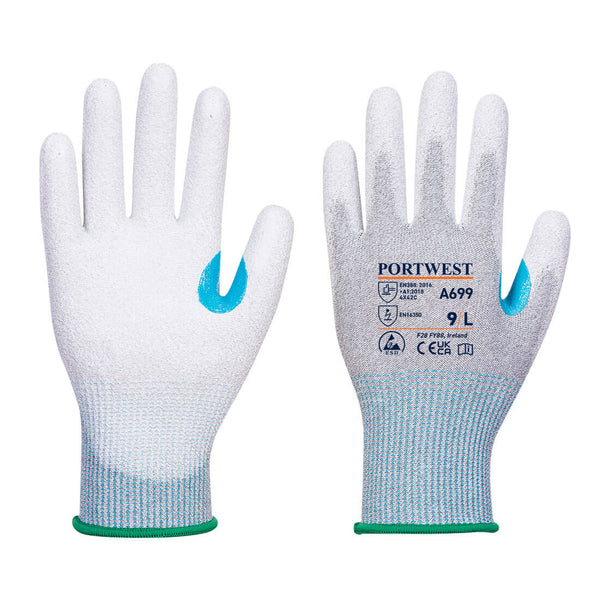 MR13 ESD PU Palm Work Safety Glove (Pack of 12 Pairs) A699