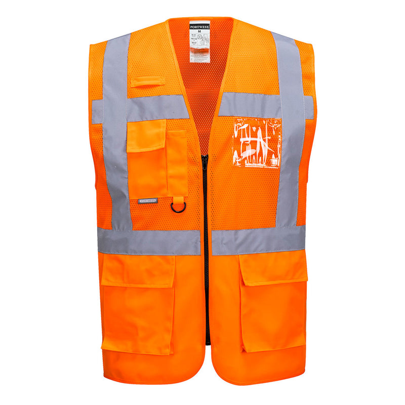 Madrid Hi-Vis Half Mesh Executive Safety Vest  C496