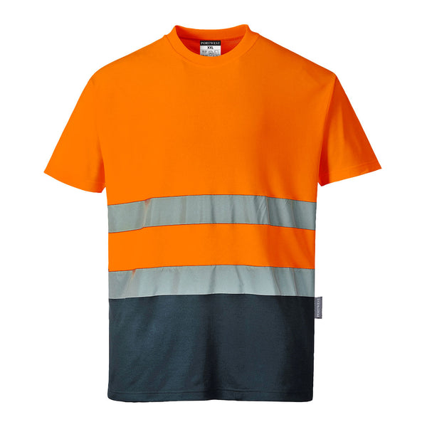Hi-Vis Cotton Comfort Contrast T-Shirt Short Sleeve  S173