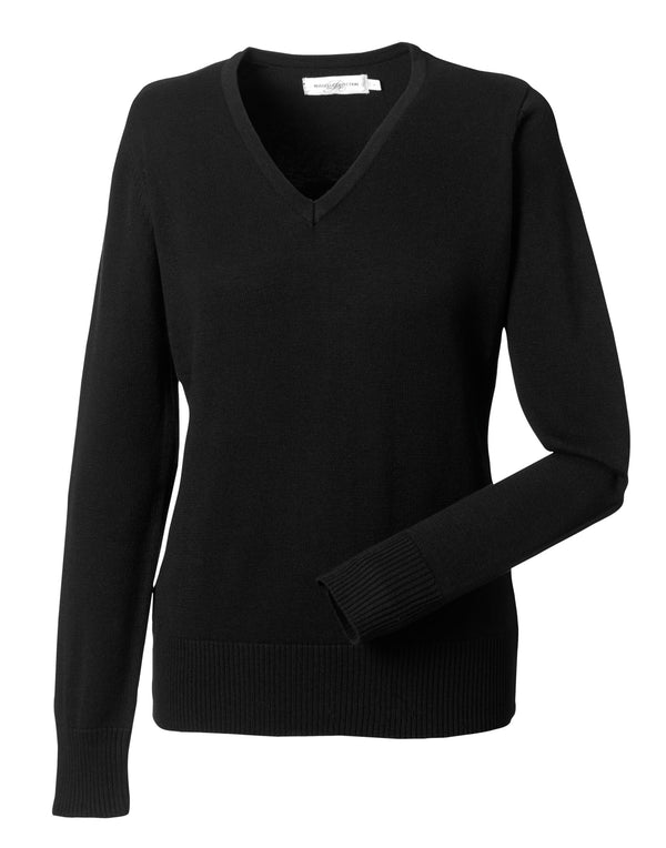 Russell Collection Ladies' V-Neck Knitted Pullover 710F