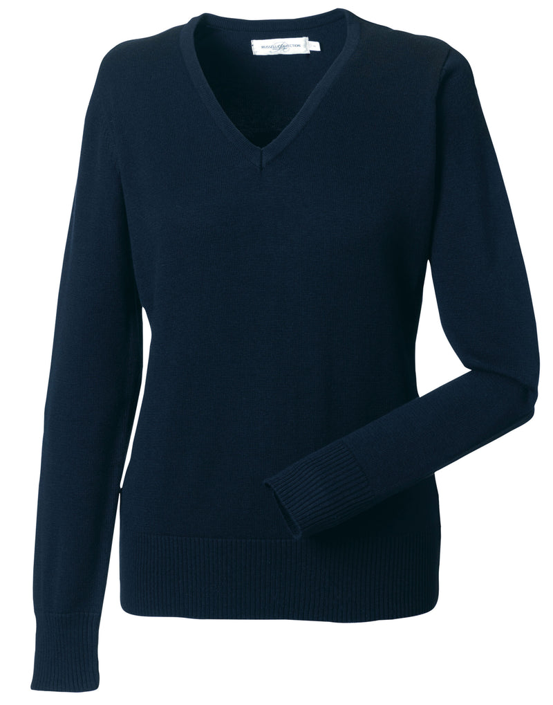 Russell Collection Ladies' V-Neck Knitted Pullover 710F
