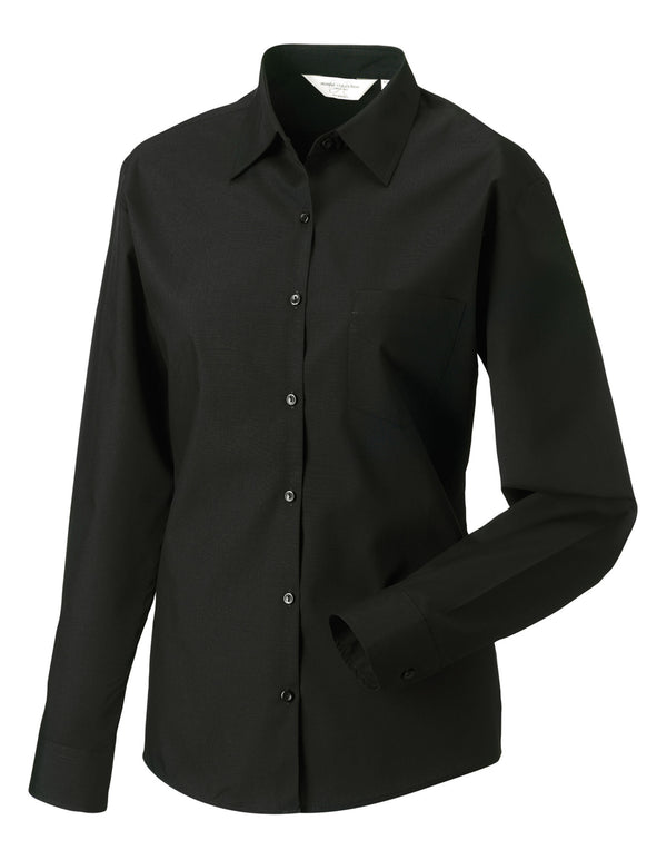 Russell Collection Ladies' Long Sleeve Classic Polycotton Poplin Shirt 934F