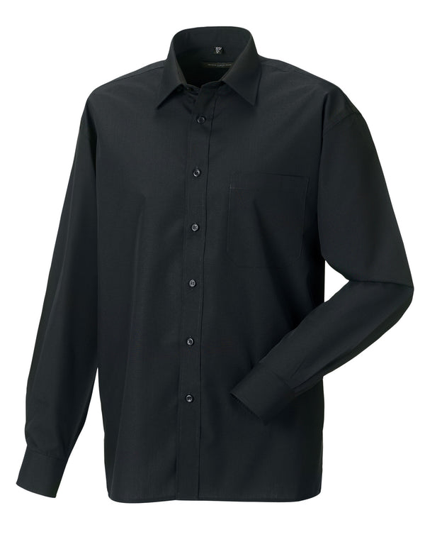 Russell Collection Men's Long Sleeve Classic Polycotton Poplin Shirt 934M