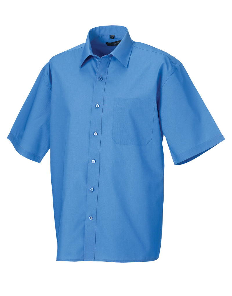 Russell Collection Men's Short Sleeve Classic Polycotton Poplin Shirt 935M