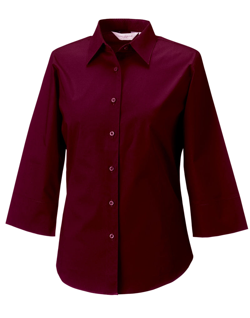 Russell Collection Ladies' 3/4 Sleeve Fitted Stretch Shirt 946F