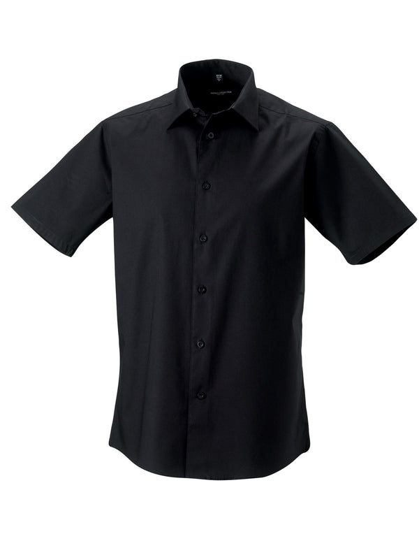 Russell Collection Men's Short Sleeve Fitted Stretch Shirt 947M