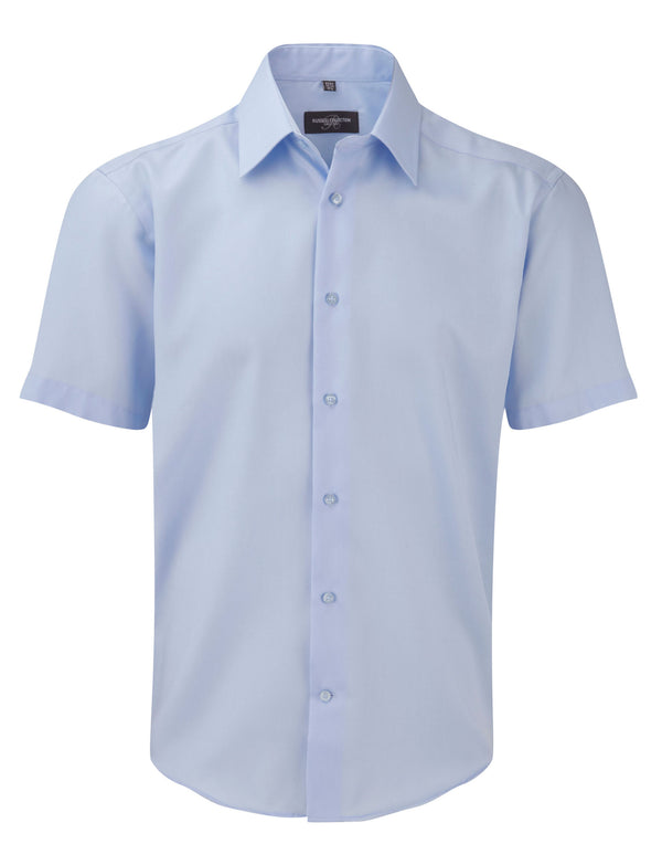 Russell Collection Men's Short Sleeve Tailored Ultimate Non-Iron Shirt 959M