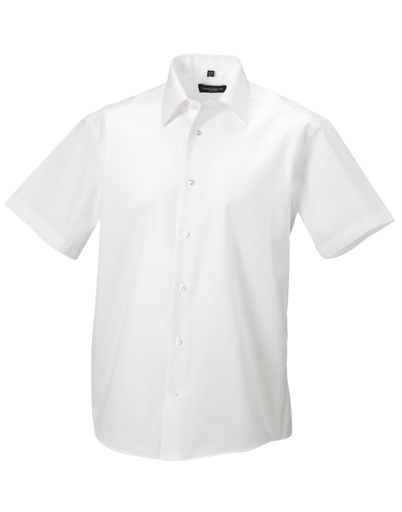 Russell Collection Men's Short Sleeve Tailored Ultimate Non-Iron Shirt 959M