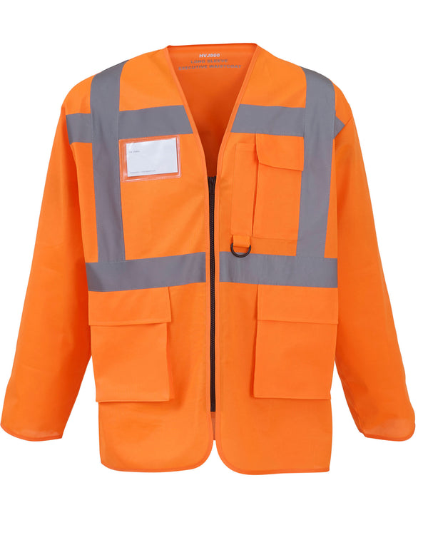 Yoko Hi-Vis Executive Long Sleeve Safety Vest Waistcoat HVJ800
