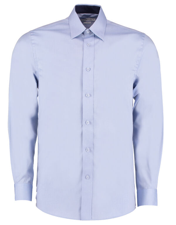 Kustom Kit Tailored Fit Long Sleeve Premium Contrast Oxford Shirt KK189 KK189