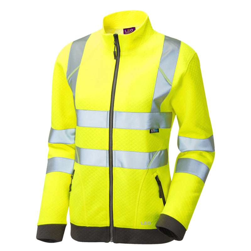 LEO HOLLICOMBE Ladies Zipped Hi-Vis Sweatshirt