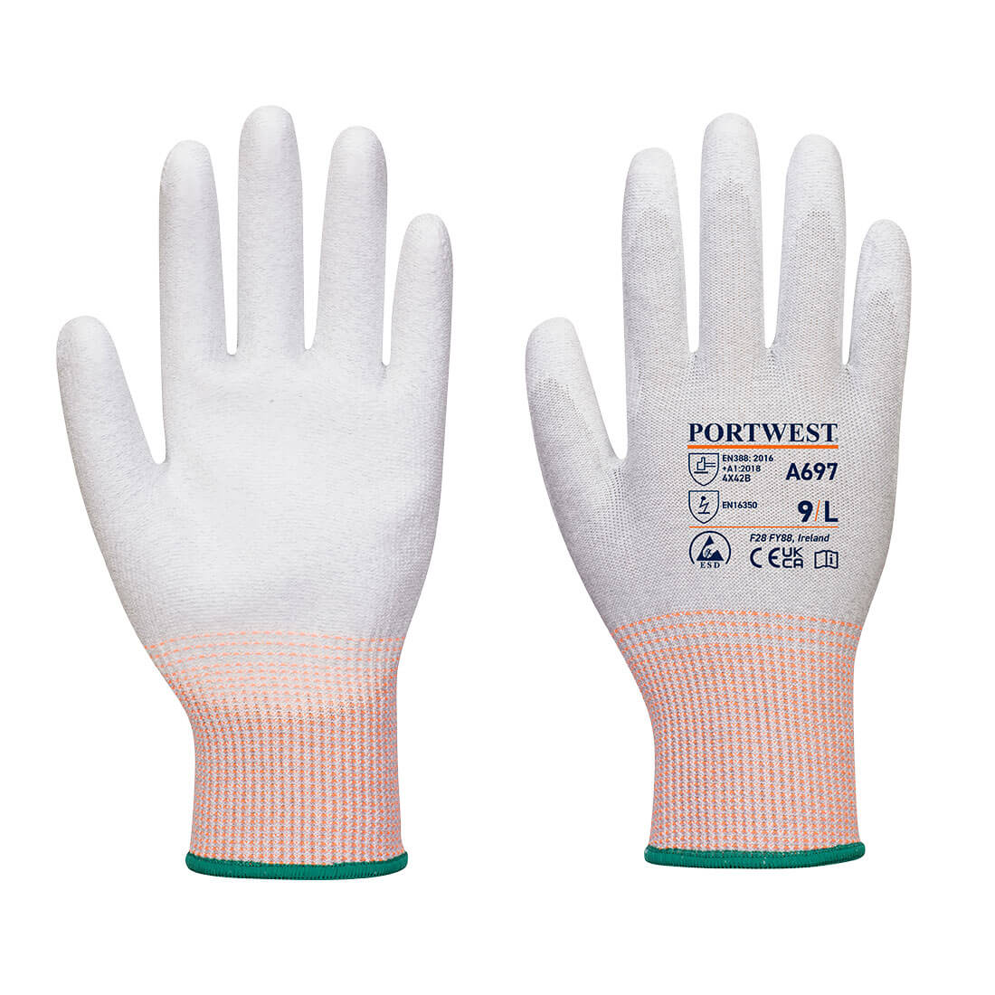 Portwest ESD PU Palm Glove (Pack of 12 Pairs) A697