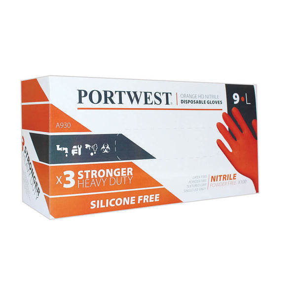 Orange Durable HD Disposable Glove (Box of 100) A930