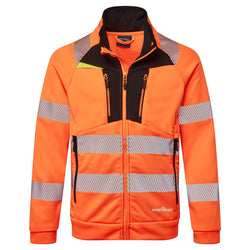 Portwest DX4 Hi-Vis Funnel Neck Zipped Sweatshirt DX477