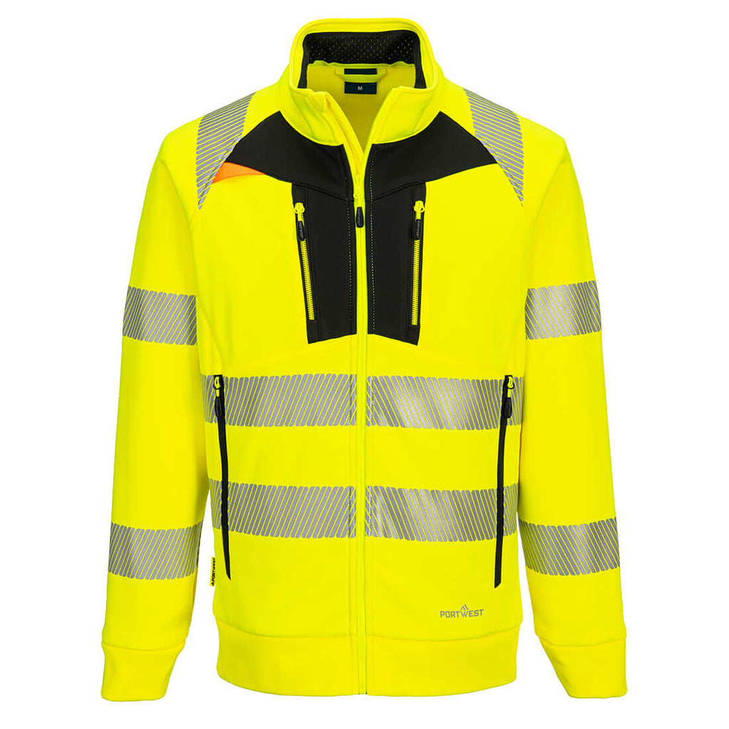 Portwest DX4 Hi-Vis Funnel Neck Zipped Sweatshirt DX477