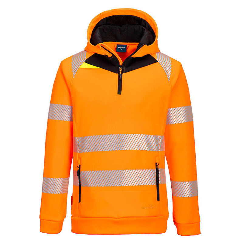 Portwest DX4 Hi-Vis Quarter Zip Hoodie DX482