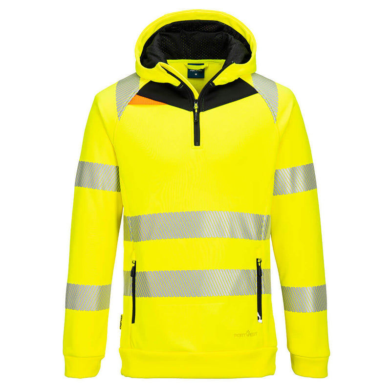 Portwest DX4 Hi-Vis Quarter Zip Hoodie DX482