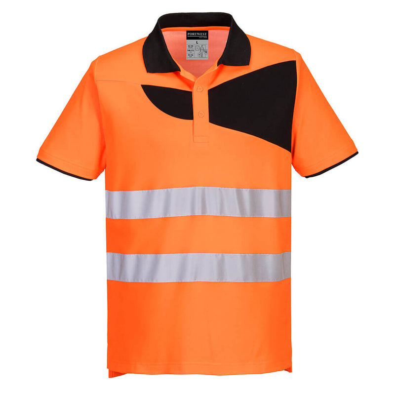 Portwest PW2 Hi-Vis Cotton Comfort Polo Shirt Short Sleeve PW212