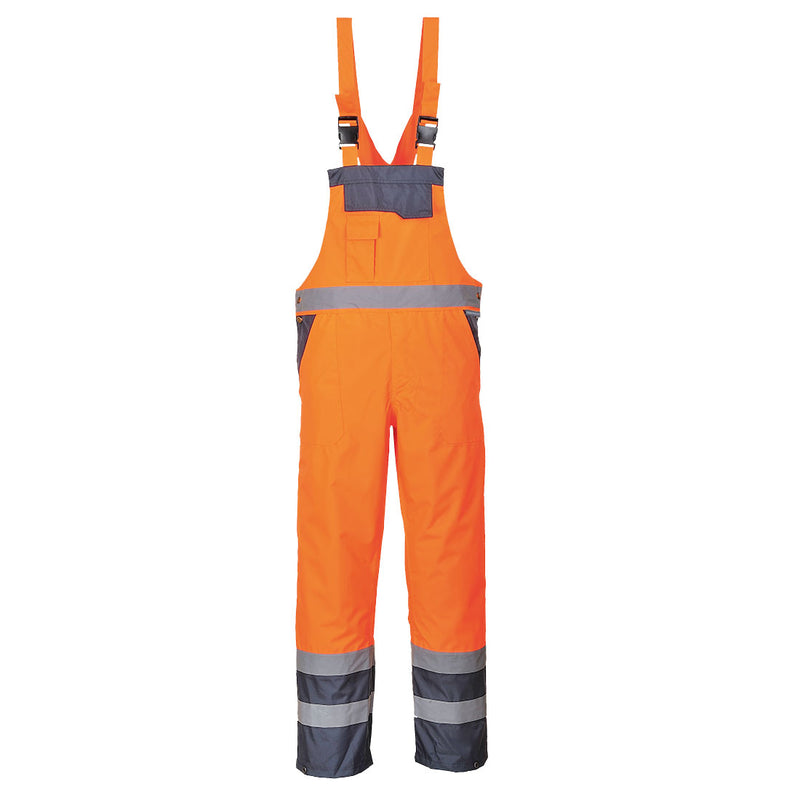 Portwest Hi-Vis Breathable Contrast Rain Bib and Brace S488