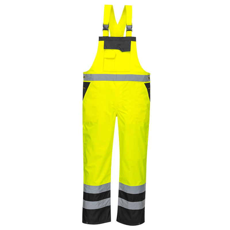 Portwest Hi-Vis Breathable Contrast Rain Bib and Brace S488