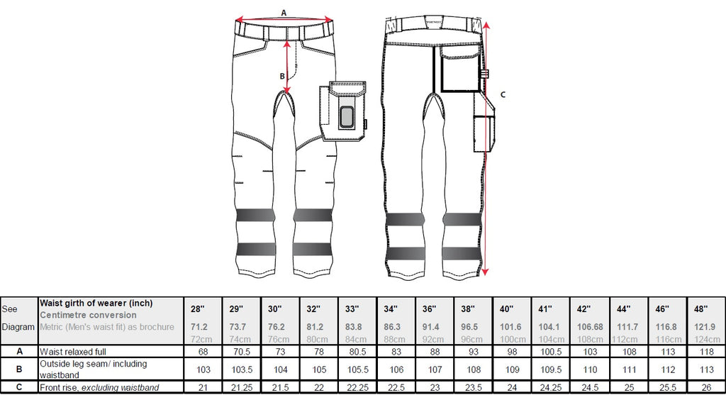 Portwest PW2 Hi-Vis Service Trousers PW241