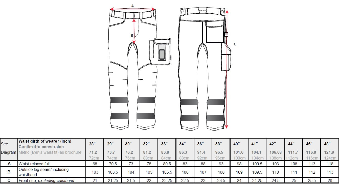 Portwest PW2 Hi-Vis Service Trousers PW241