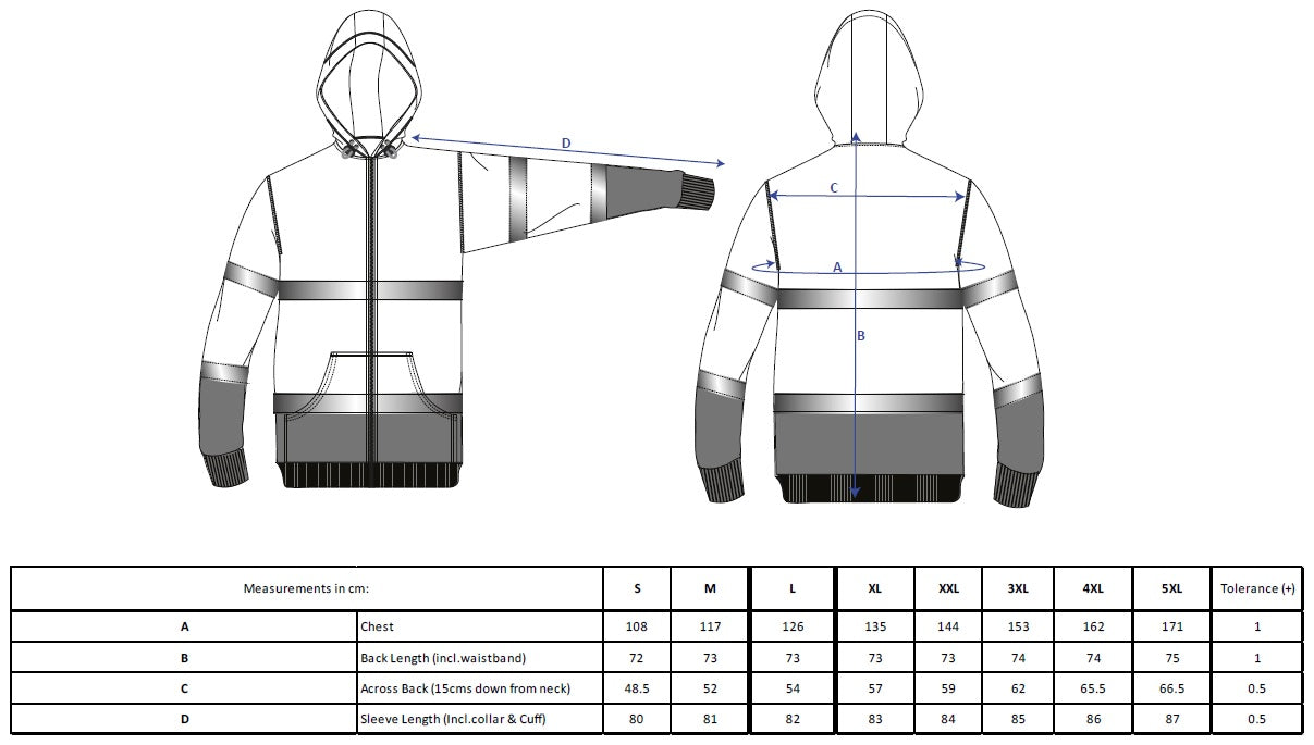 Portwest Hi-Vis Contrast Zipped Hoodie B317