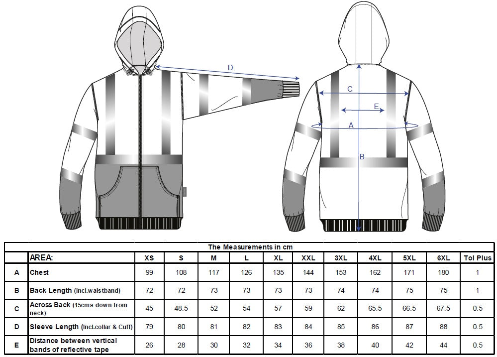 Portwest Hi-Vis Contrast Zipped Hoodie B315