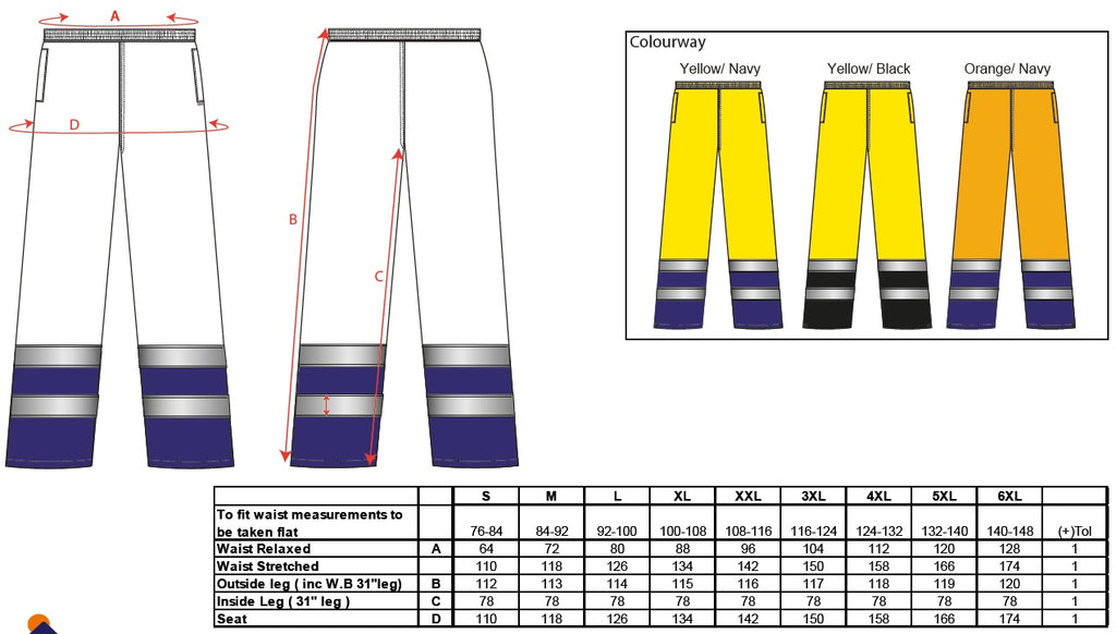 Portwest Hi-Vis Two Tone Traffic Trouser S486