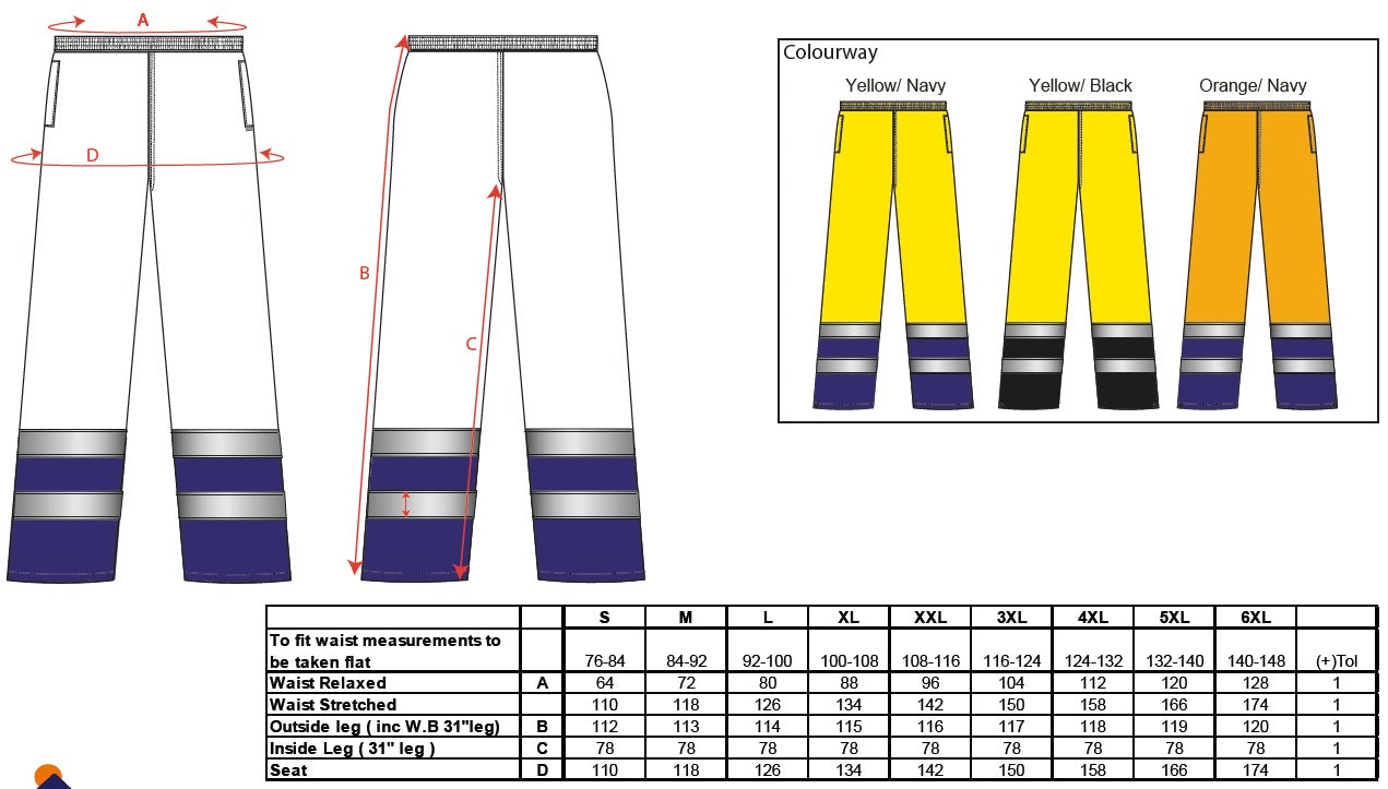 Portwest Hi-Vis Two Tone Traffic Trouser S486