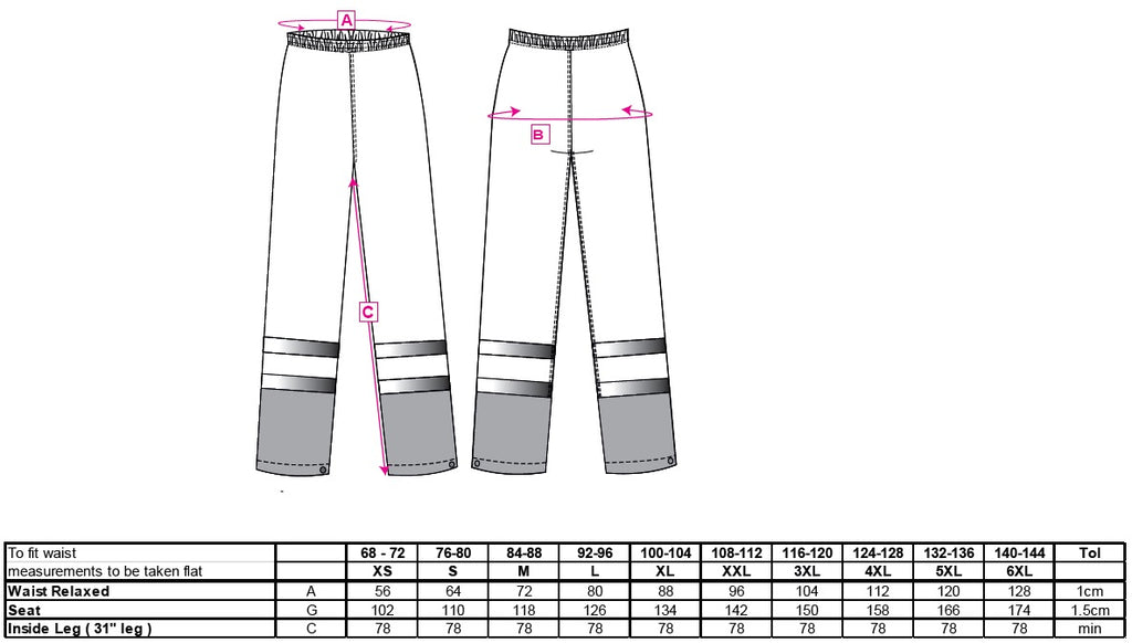 Portwest Hi-Vis Contrast Classic Rain Trousers H444