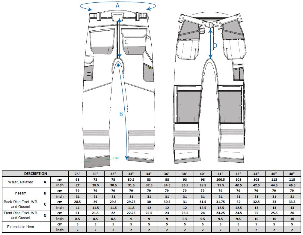 Portwest PW3 Hi-Vis Holster Pocket Trousers T501