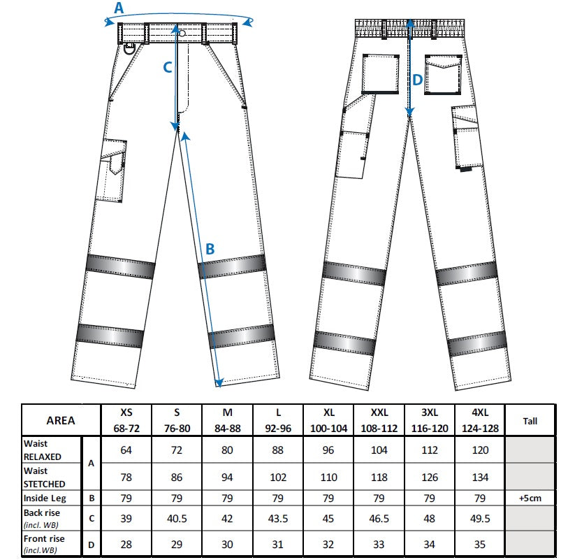 Portwest Hi-Vis Contrast Service Trousers E049