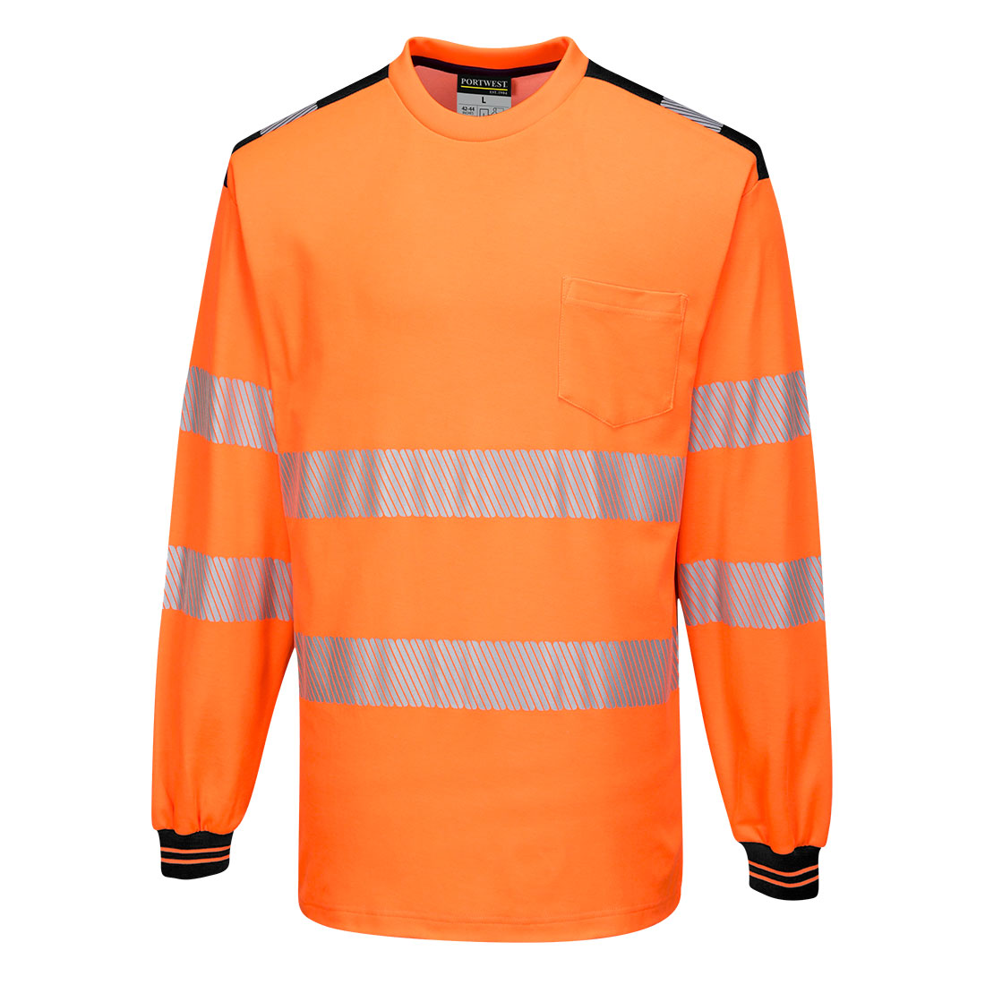 Portwest PW3 Hi-Vis Cotton Comfort T-Shirt Long Sleeve T185