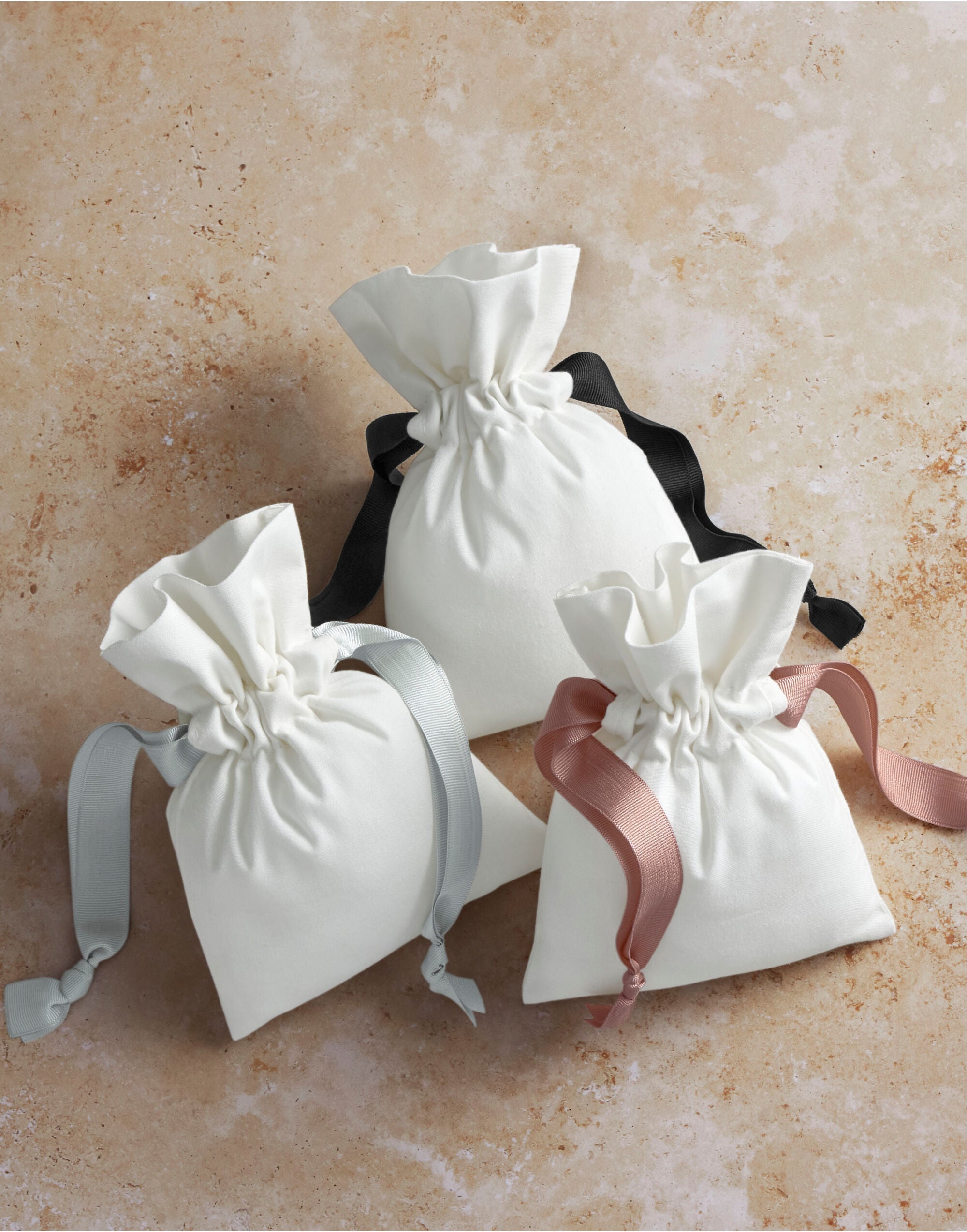 Westford Mill Cotton Bag with Ribbon Cord W121