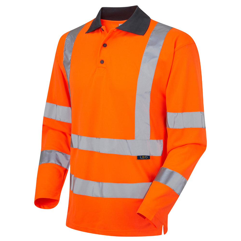 LEO WOOLSERY  Coolviz Sleeved Hi-Vis Hi-Vis Polo Shirt (EcoViz)