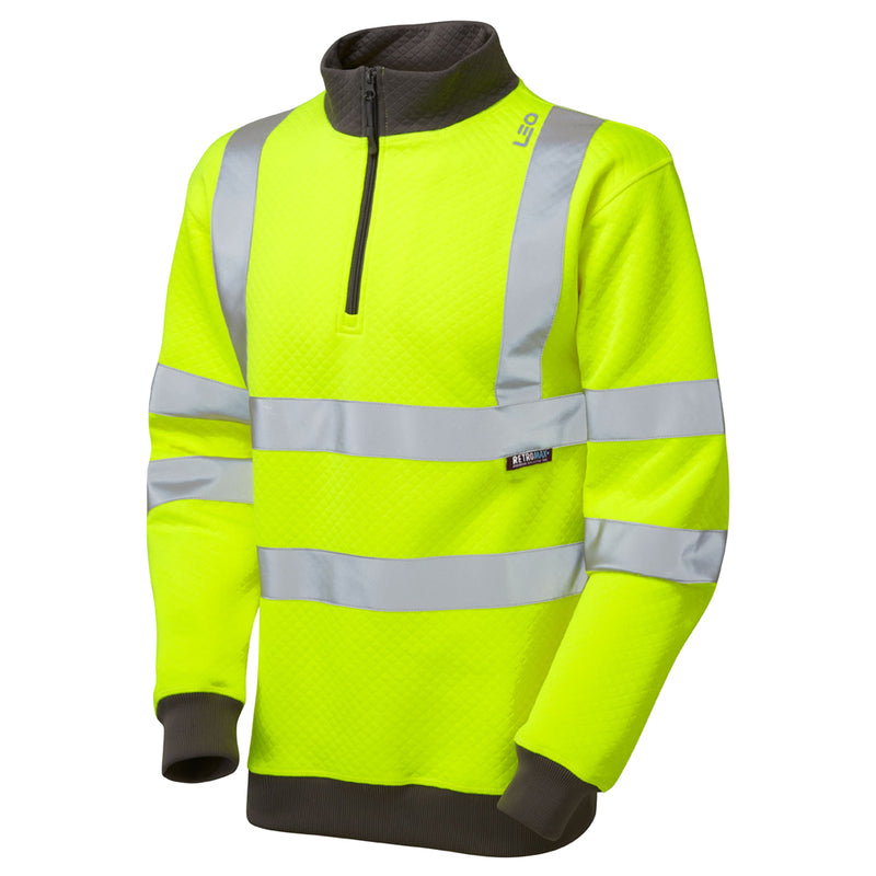 LEO BRYNSWORTHY  1/4 Zip Hi-Vis Sweatshirt