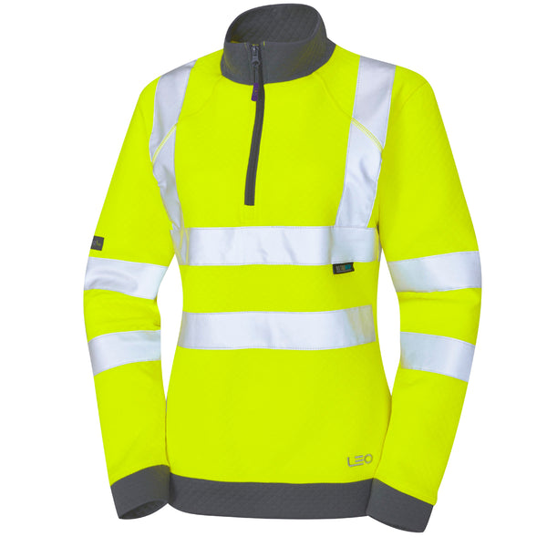 LEO ELBERRY  Womens  1/4 Zip Hi-Vis Sweatshirt