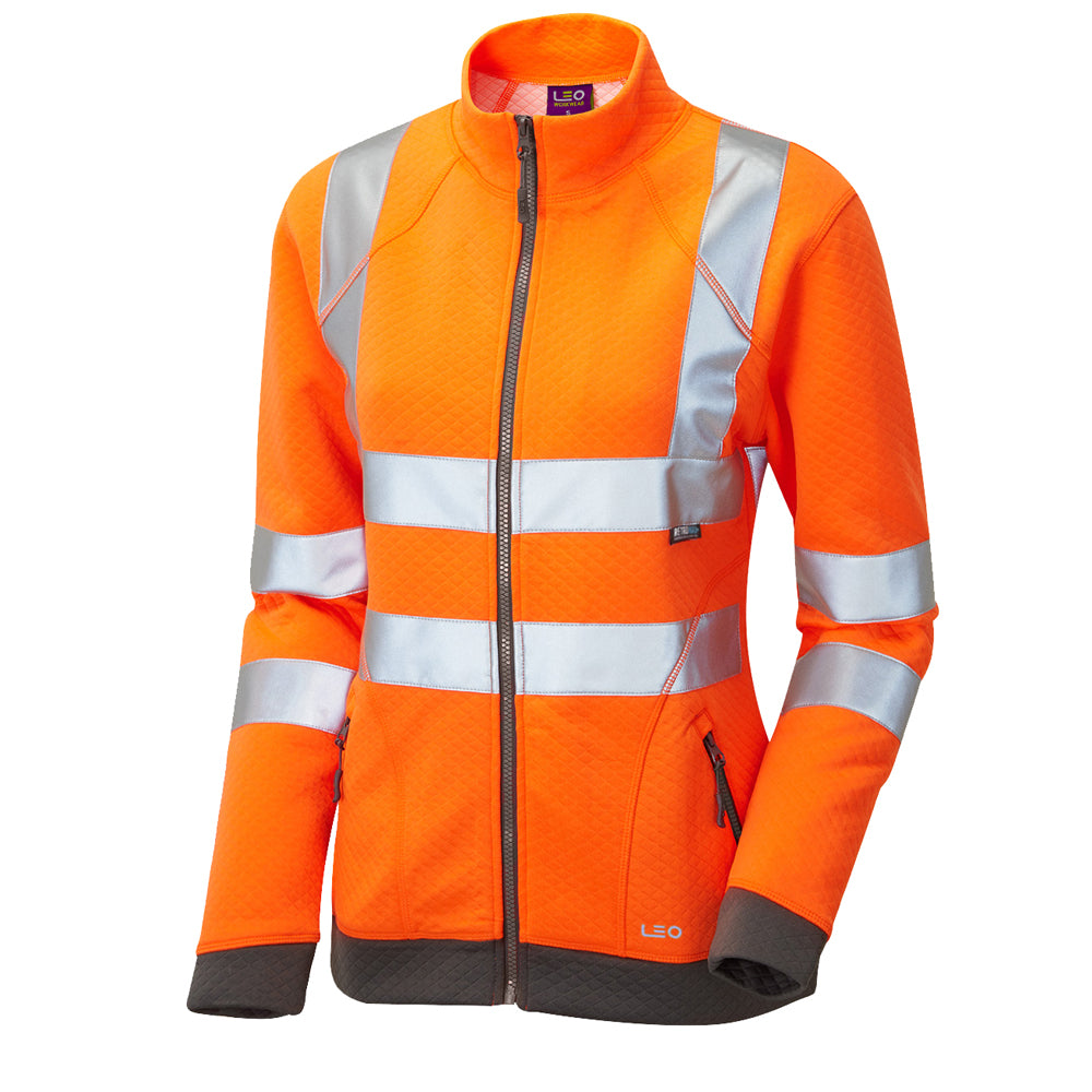LEO HOLLICOMBE Womens Zipped Hi-Vis Sweatshirt