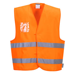 Hi-Vis Two Band Dual ID Holder Safety Vest  C475