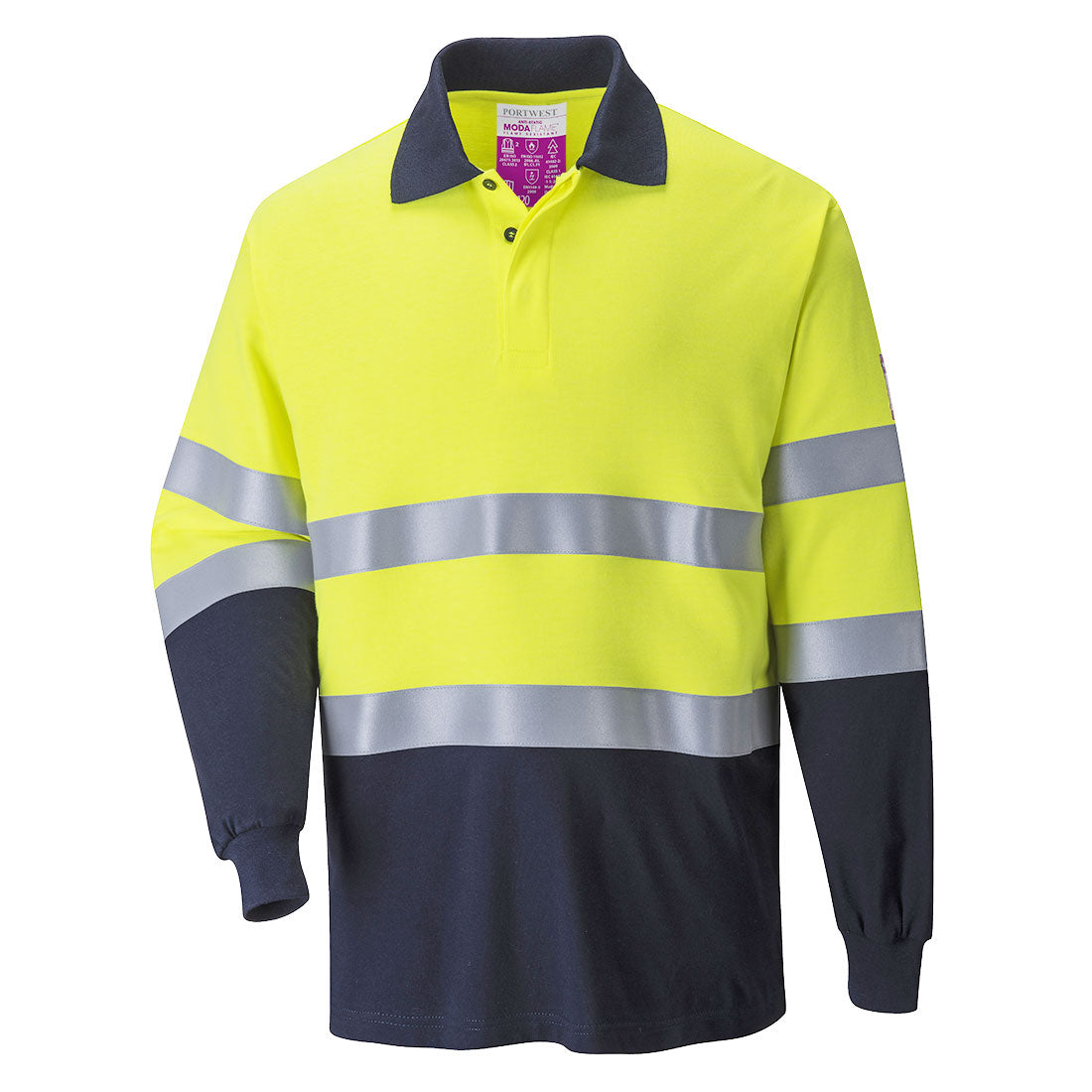 Portwest Flame Resistant Hi-Vis Poloshirt FR74