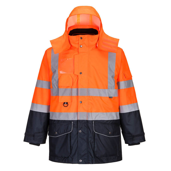 Hi-Vis Breathable 7-in-1 Contrast Traffic Jacket  S426