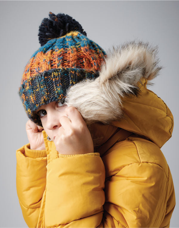 Beechfield  Junior Corkscrew Pom Pom Beanie B486B B486B