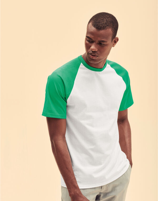 Fruit Of The Loom Men's Valueweight Short Sleeve Baseball T-Shirt 61026 61026
