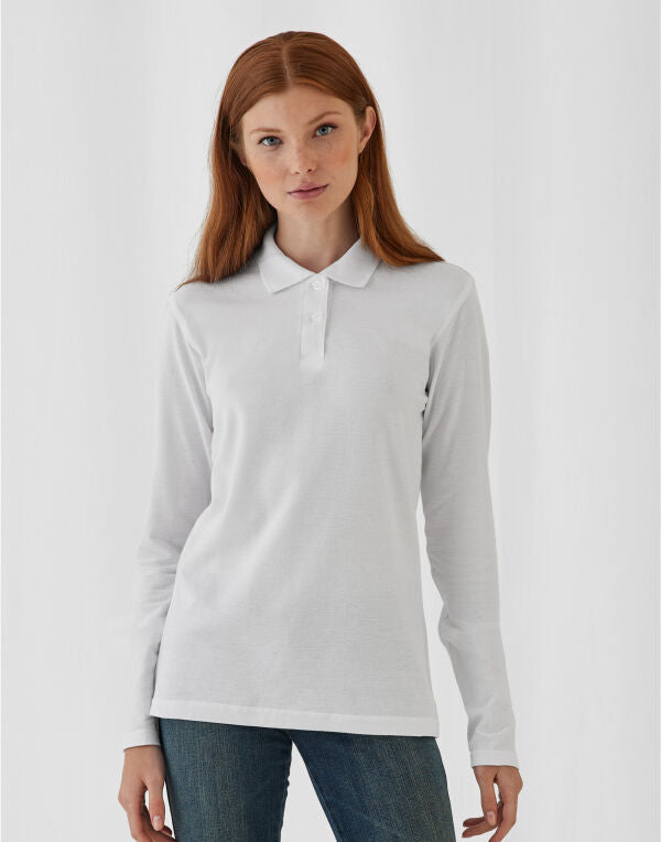 B&C ID.001 Women's Long Sleeve Polo PWI13 PWI13