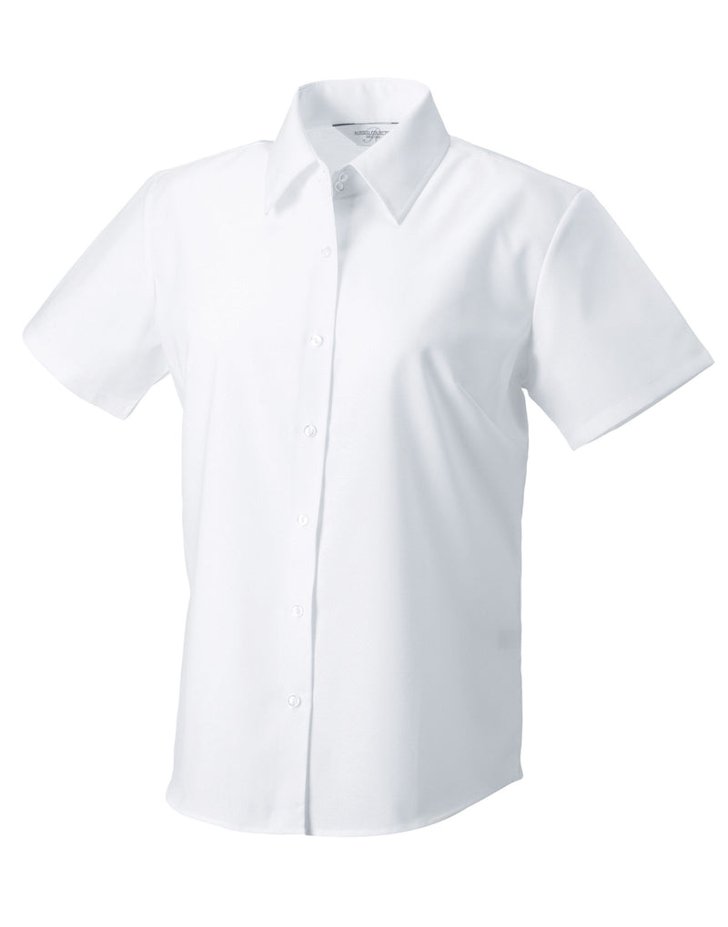 Russell Collection Ladies' Short Sleeve Tailored Oxford Shirt 933F